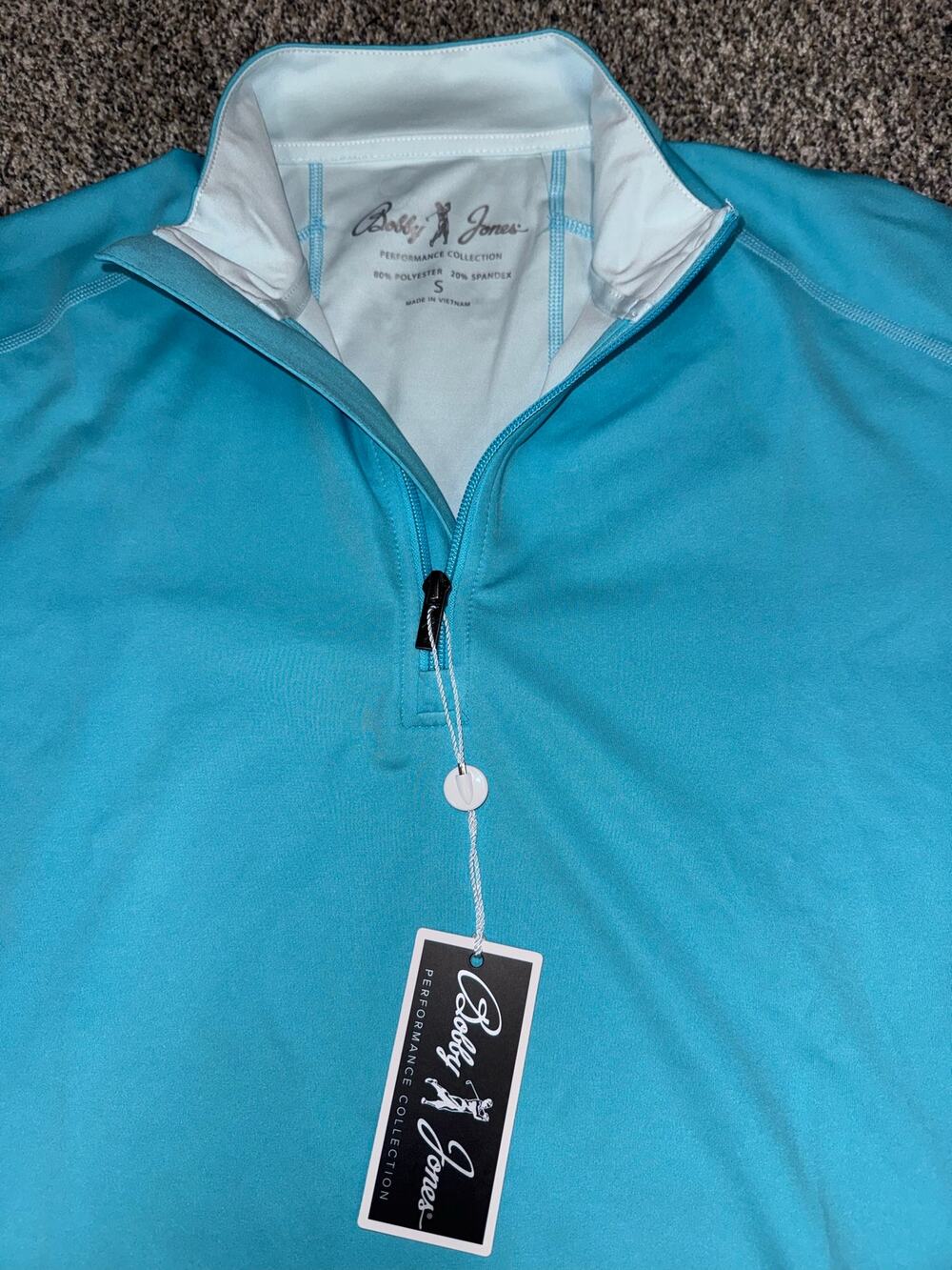 Bobby Jones Performance Collection Men’s Blue 1/4 Zip Pullover Size S NWT